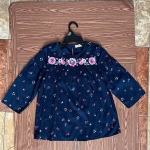 Abercrombie Kids Girls Navy Blue floral Top 100% Cotton Size 15/16